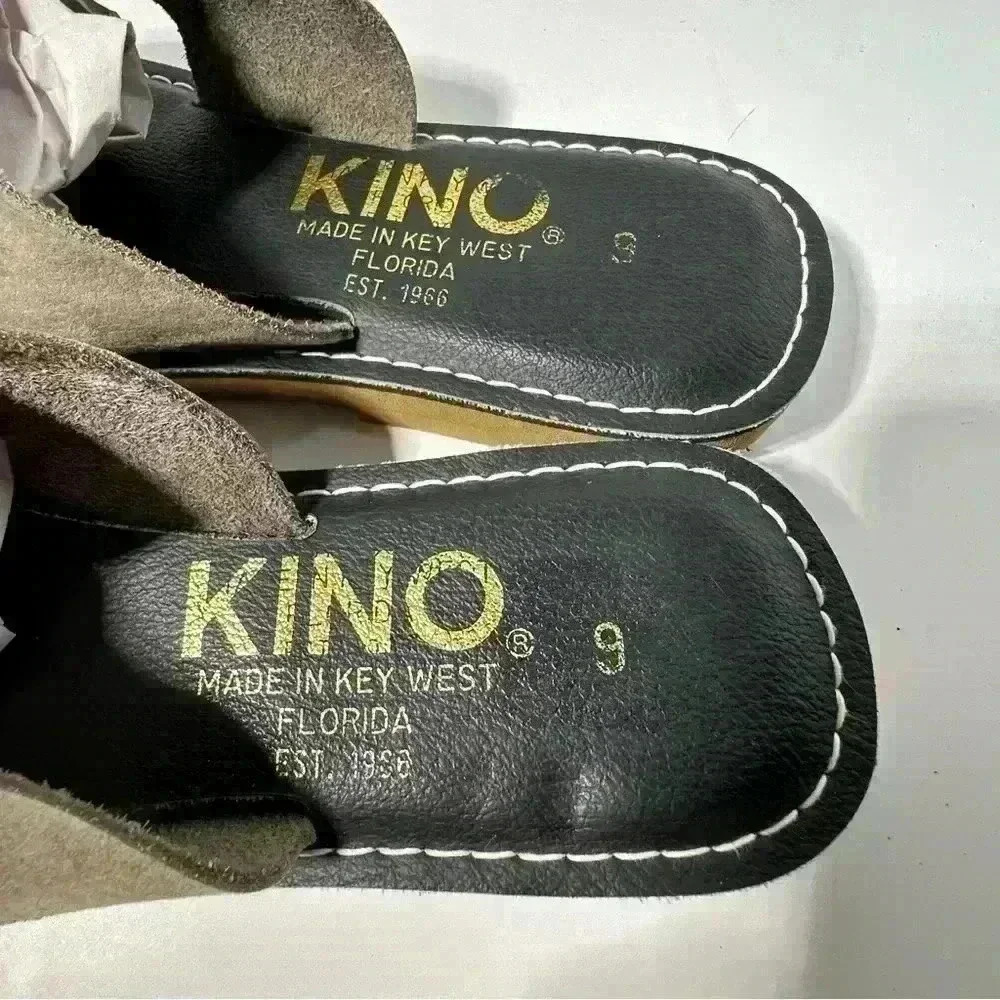 KINO Sandals Gray Leather Suede Slip On Handmade Key West Florida Women’s Size 9 - Picture 9 of 9